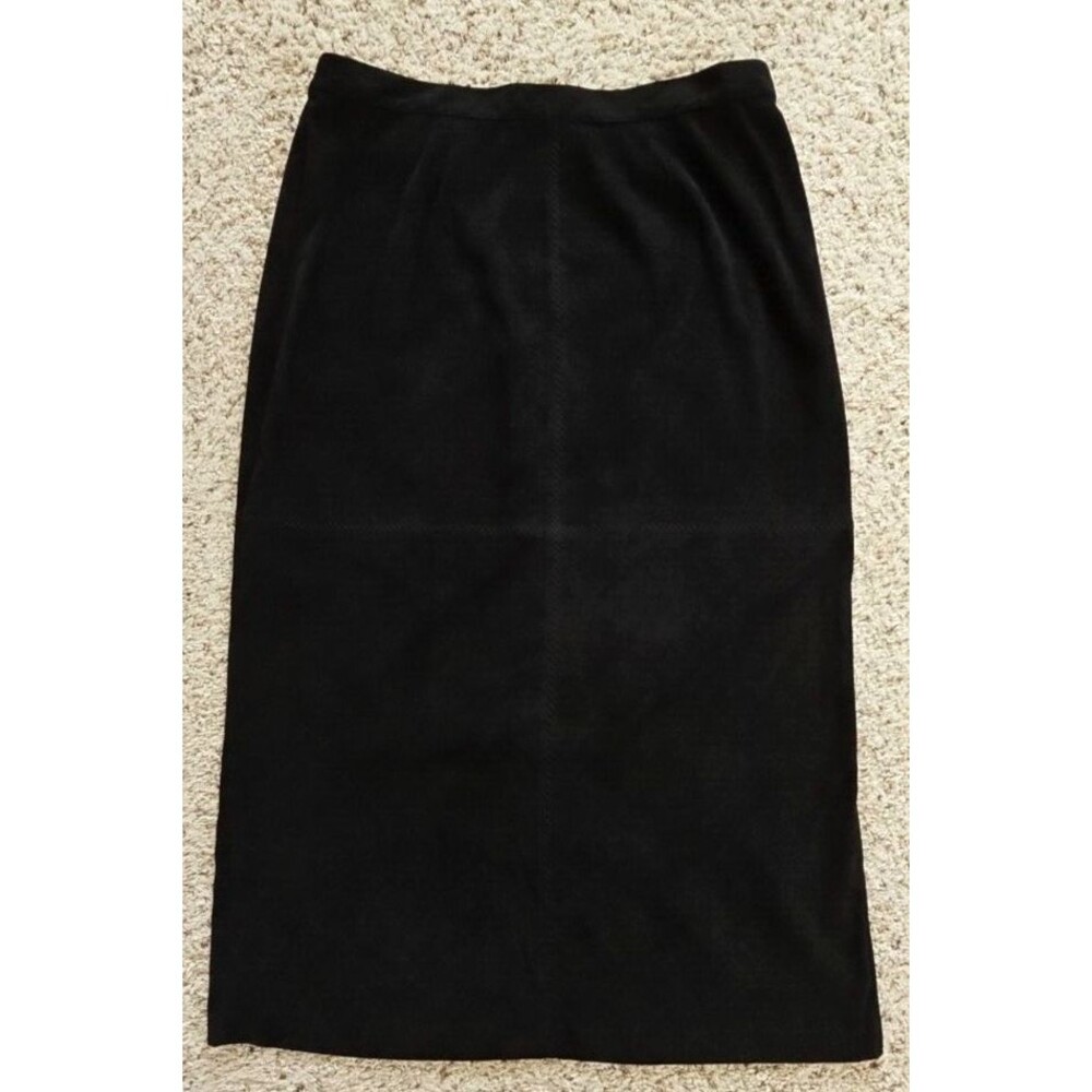 Vintage Westbound Womens Micro Suede Maxi Skirt 18W Black X Stitch Witchy Goth